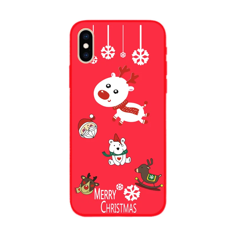 Чехол с рождественским оленем для iphone XR 11 Pro XS Max X силиконовый матовый чехол 7 8 6 S