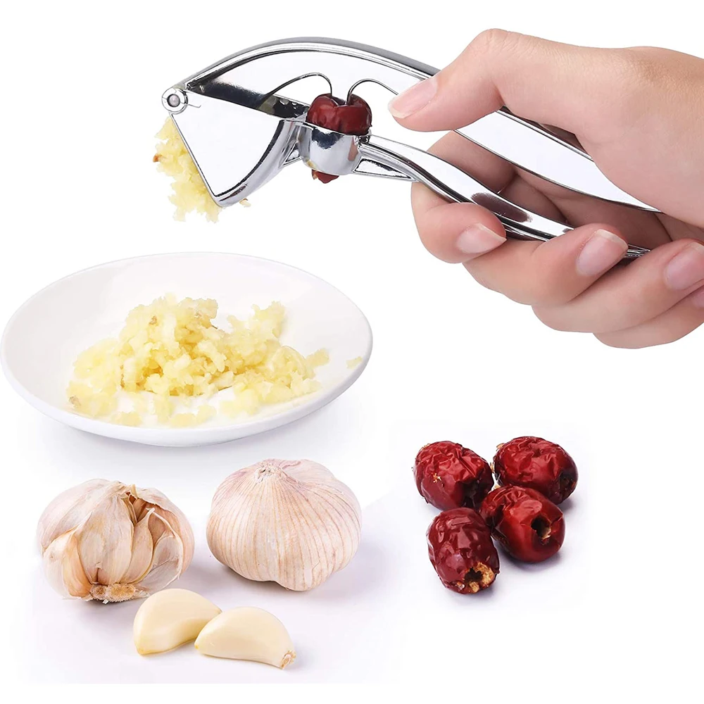 

BalleenShiny Stainless Steel Multi-function Garlic Press Red Dates Pitting Home Kitchen Fast Labor-saving Garlic Squeezing Tool