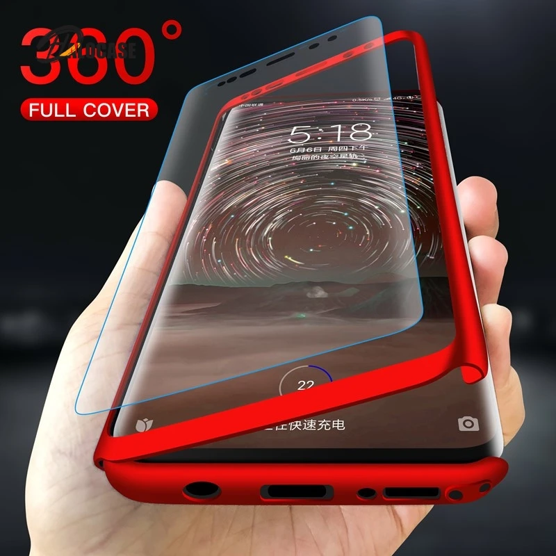 

360 Full Protective Phone Case For Xiaomi Redmi 9A 9C Note 9 8 7 6 5 9S 8T Pro 4X 5A 6A 7A 8A K20 k30 Go 5Plus Cover With Glass