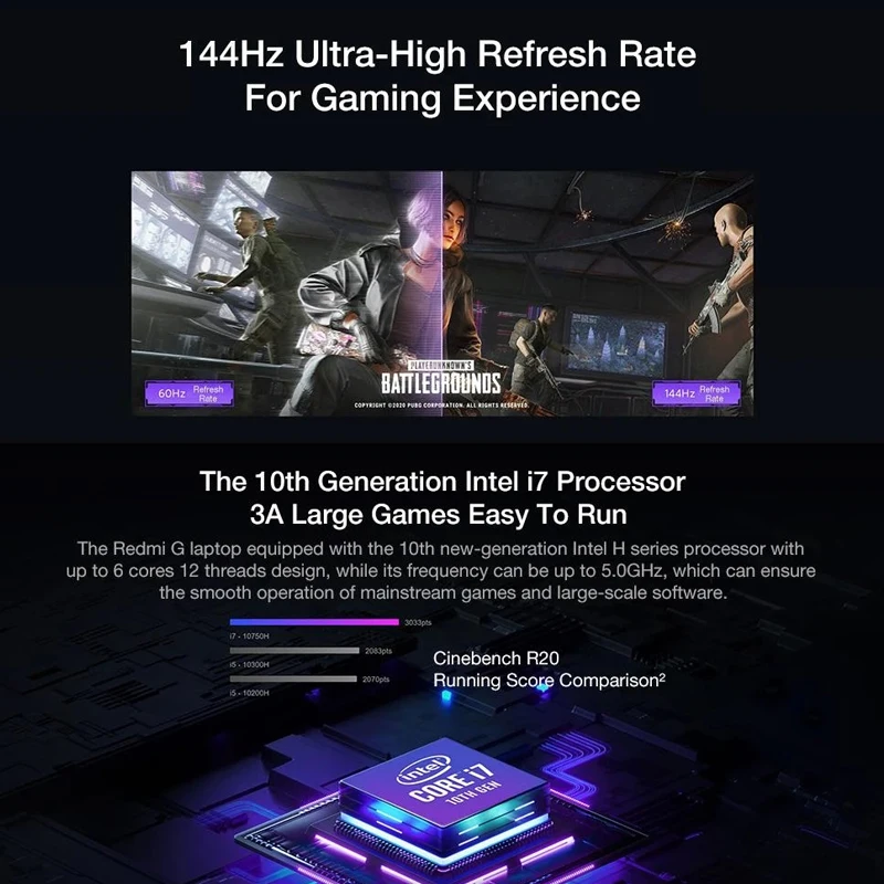 Xiaomi Mi Redmi G Gaming Laptop 16.1 Inch i7-10750H / i5-10300H Game Notebook GTX1650Ti 16GB DDR4 512GB SSD Computer PC 100%sRGB