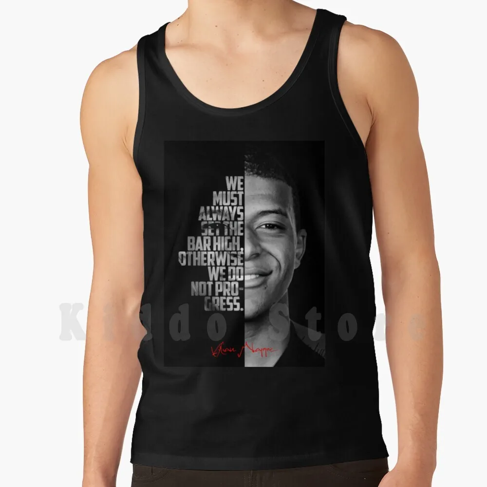 

Black And White Kylian Quote. Tank Tops Vest Sleeveless Kylian France Football Soccer Paris Sport