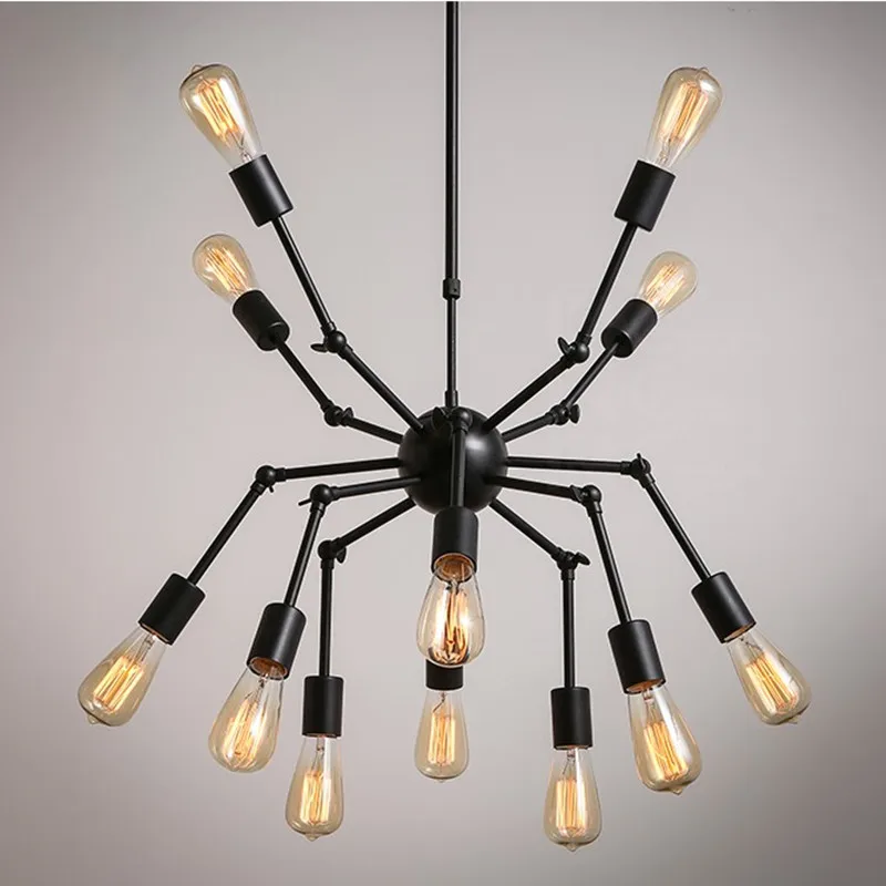 

Loft Industrial Adjustable Spider Pendant Light Bedroom Decor Retro Creative Personality Nordic Iron Satellite Lamps Living Room