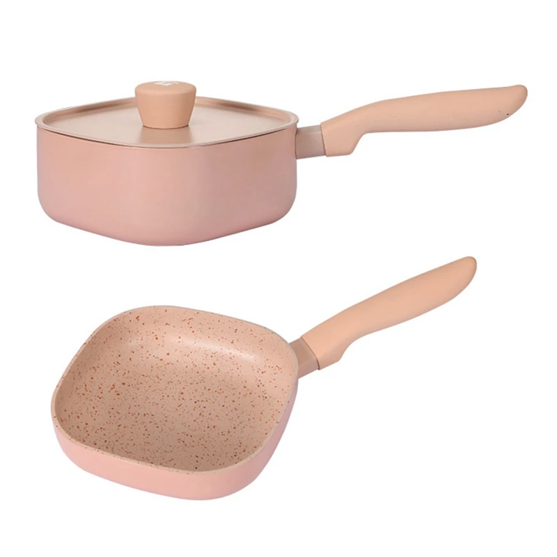 

Square Non-Stick Frying Pan Egg Pan with Lid Pancake Kitchen Milk Soup Pot Use for Gas Cooker Induction
