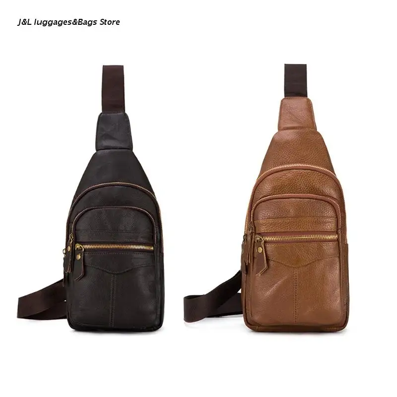 

Men PU Leather Chest Bag Pack Travel Sport Shoulder Sling Multifunction Crossbody Outdoor