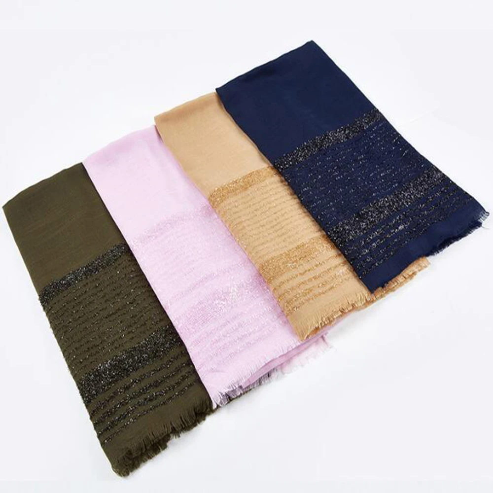 Женский муслиновый хиджаб муслиновые шарфы флуоресцентный чистый простой