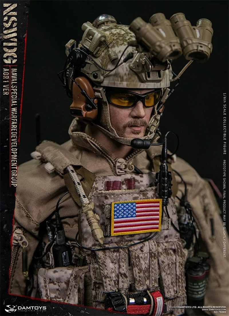 

For Sale DAMTOYS DAM 1/6th 78065 American Seal Special Army Soldiers NSWDG Man Male Head Sculpture For Usual 12inch Doll Figures