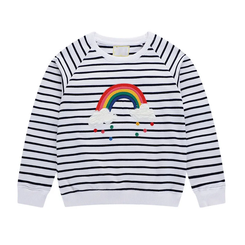 2019 топы для девочек с единорогом толстовка Rainbown футболка детская осенняя Roupa