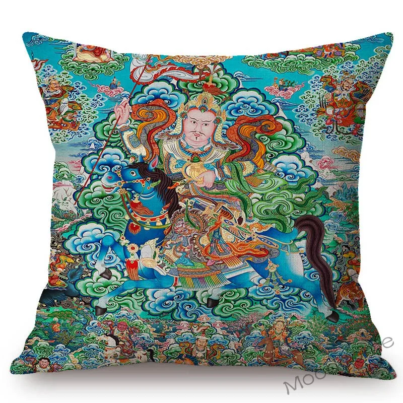 Красочный синий буддизм искусство Бодхисаттва Богатство Бог сакамуни танка