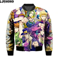 liasoso jojos bizarre adventure anime jacket 3d print men women japan style jojo graphic coats jackets streetwear casual tops