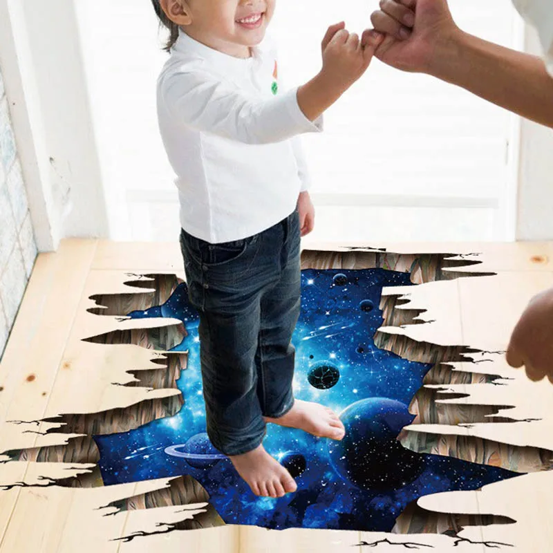 

Wall Sticker 3D Space Universe Planets Removable Floor Decal Home Decor THIN889