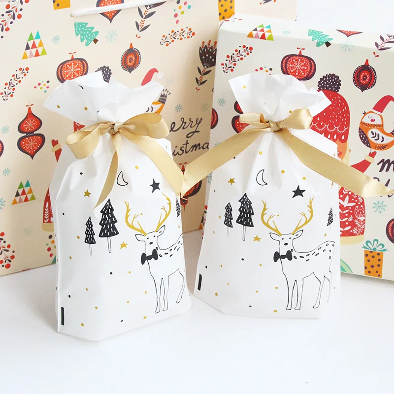 10 шт. новогодние разноцветные пакеты для печенья|Носки и держатели подарков| |