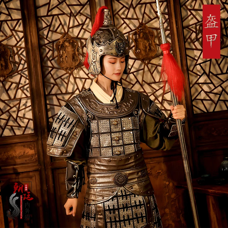 

Ancient armor general battle dress Chinese ancient armor film TV Mu Guiying drama show cosplay Hua Mulan warrior armor cloak