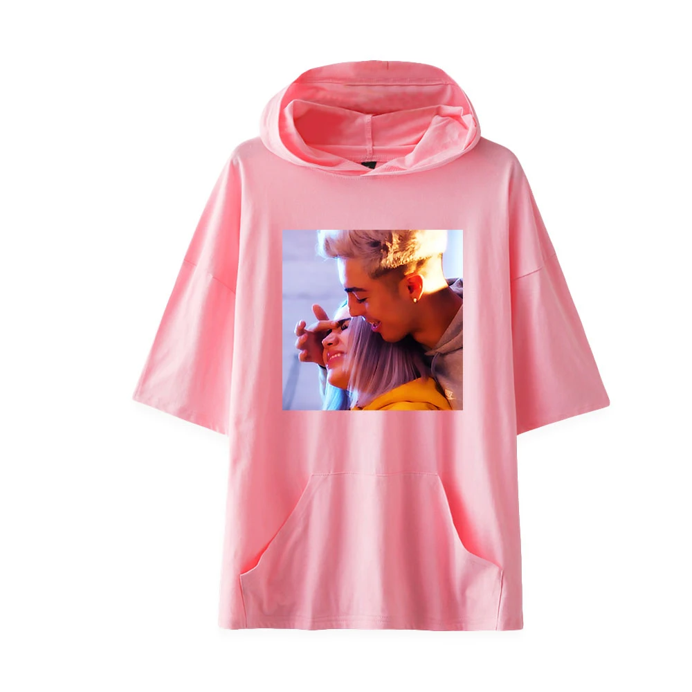 

WAWNI Naim Darrechi Short-Sleeved Hooded Sweatshirt Hip Hop Volleyball Harajuku Fashion Polyester Plus Cotton Hoodie Loose Top
