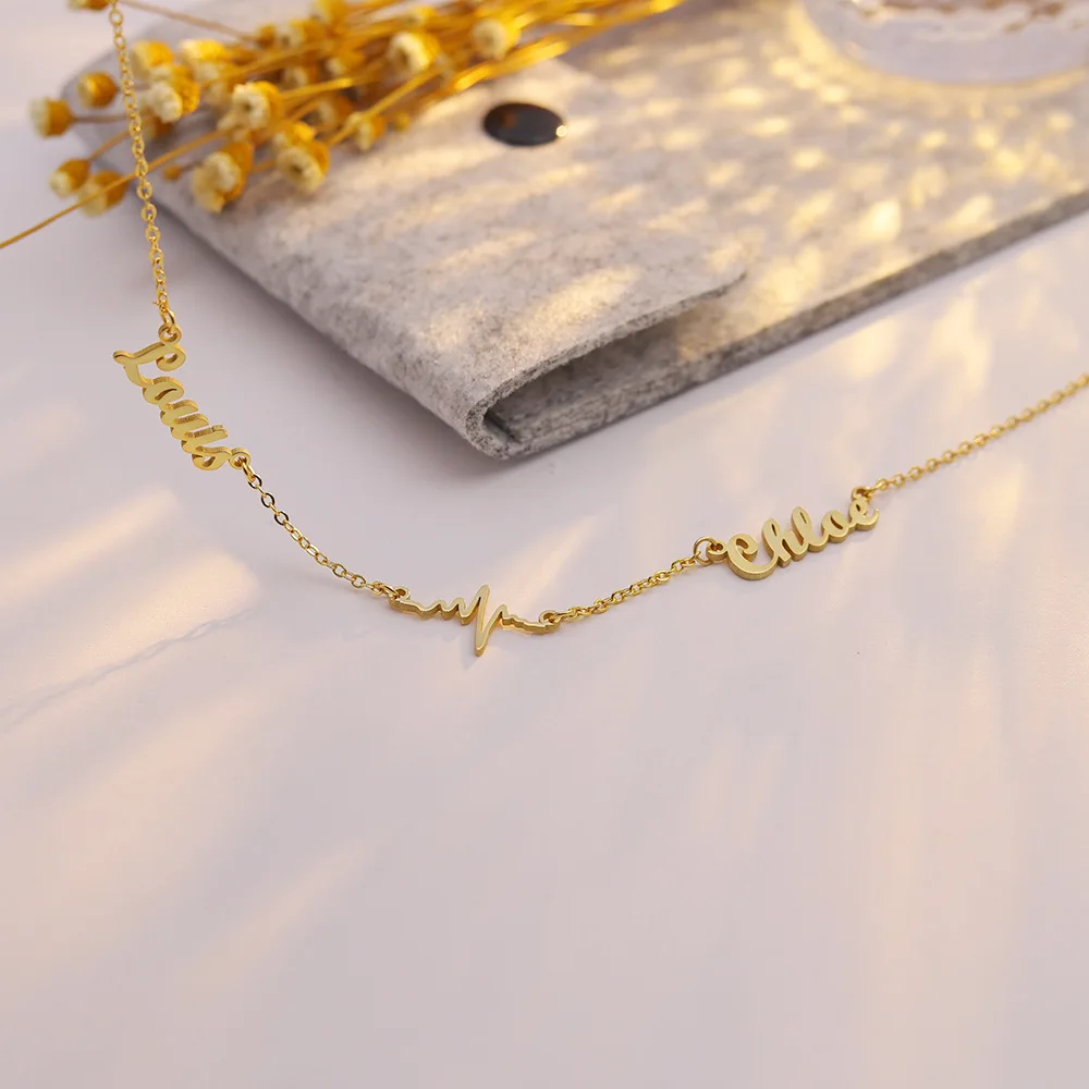 Popular Multiple Name Necklace Nameplate Pendant Necklaces Stainless Steel Custom Necklace Chain Collares Para Mujer Jewelry