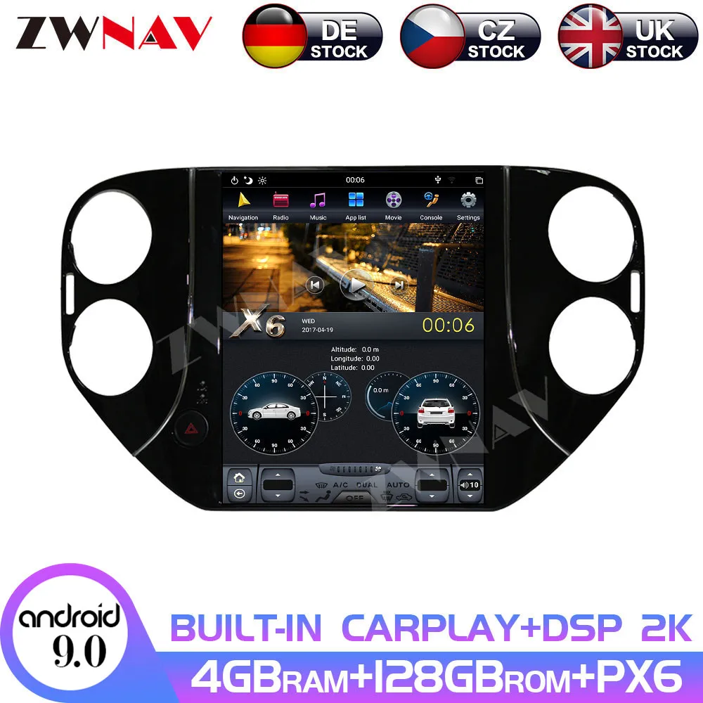 

Android 9 4+128G Vertical Tesla Screen Car GPS Navigation For VW Tiguan 2010-2016 Auto Radio Stereo Head Unit Multimedia Player
