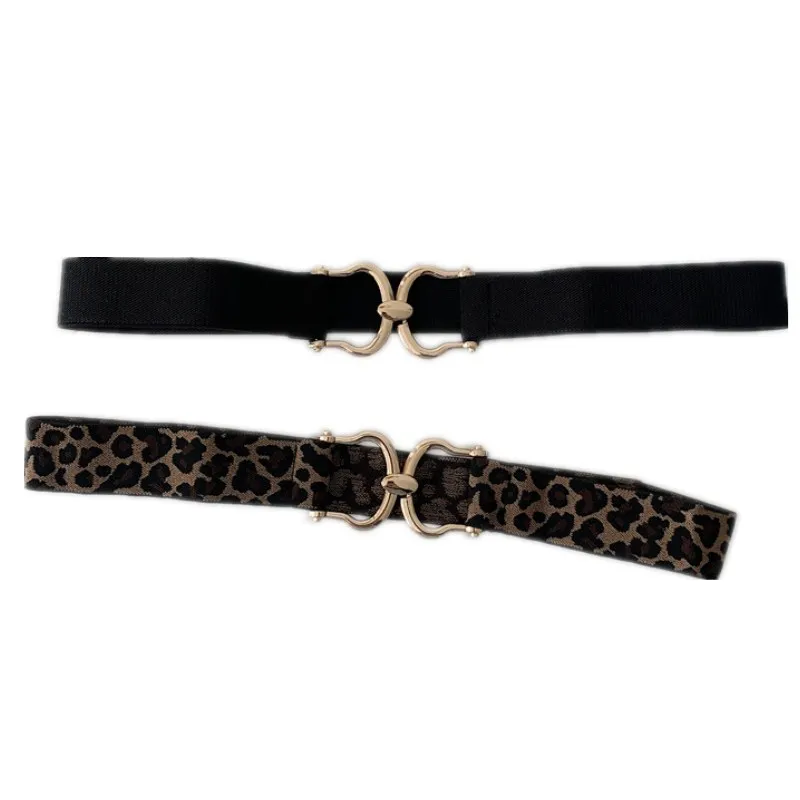 Phong Cách Hàn Quốc Da Báo Thun Áo Sơ Mi Thắt Lưng Nữ Của Tất Cả-Phù Hợp Thời Trang Kết Hợp Áo Khoác Áo Liền Quần Áo Len Gen Nịt Bụng Lưng Cói