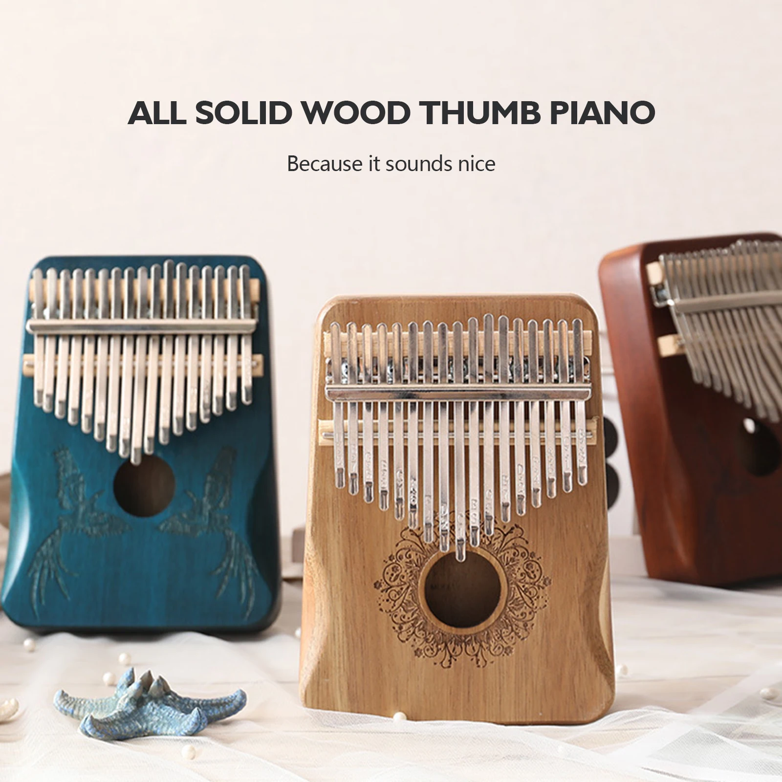 Высококачественное деревянное пальцевое пианино Kalimba с 17 клавишами музыкальные