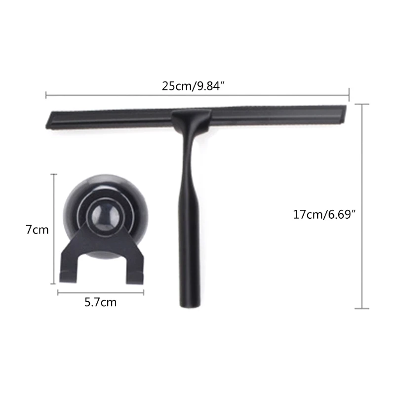 

Stainless Steel Shower Squeegee Window Wiper Cleaner with Non-slip Handle Suction Hook for Car Bathroom Home