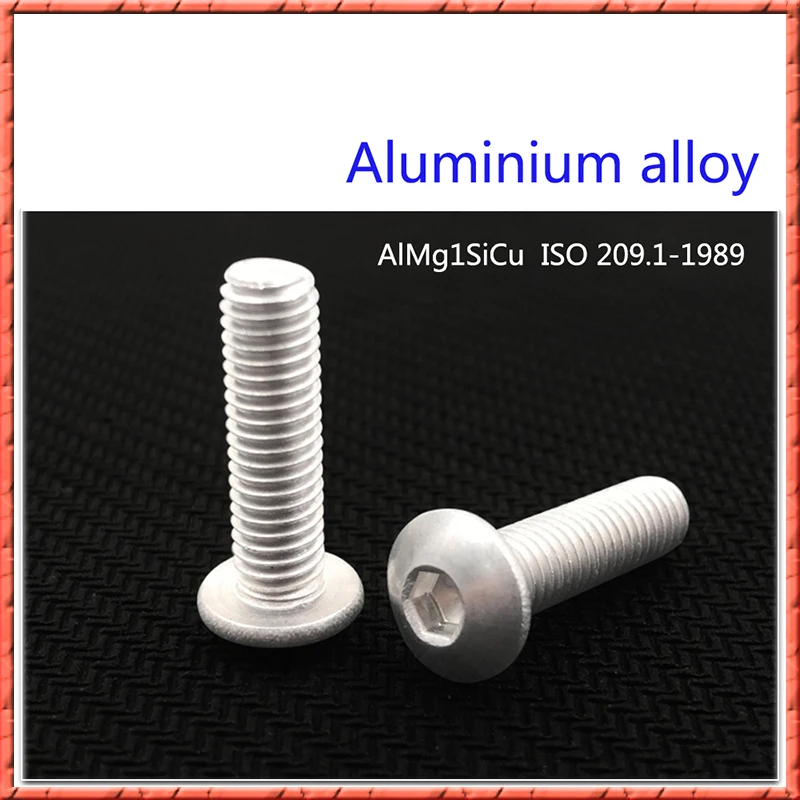 30 100 шт./лот M2.5/M3/M4/M5/M6 * L круглая головная головка из алюминиевого сплава винты с
