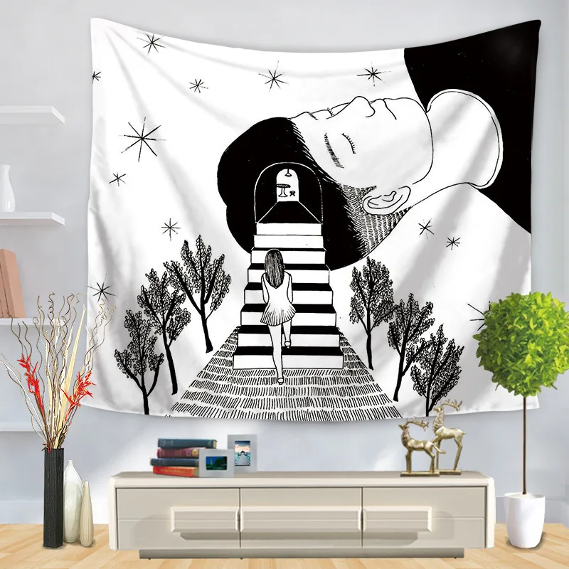 Художественный гобелен креативный прямоугольный из полиэстера для гостиной