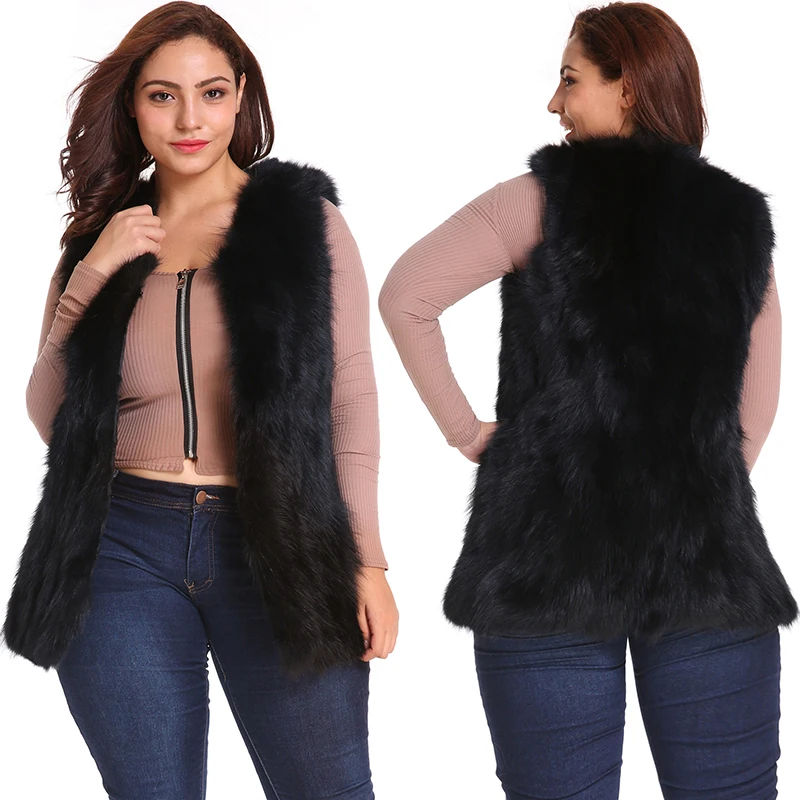 6XL, Женский Длинный жилет, искусственный мех, Зимняя мода, Повседневный, теплый, без рукавов, с карманами, черный, высокое качество, Femme, меховой жилет, пальто, куртка