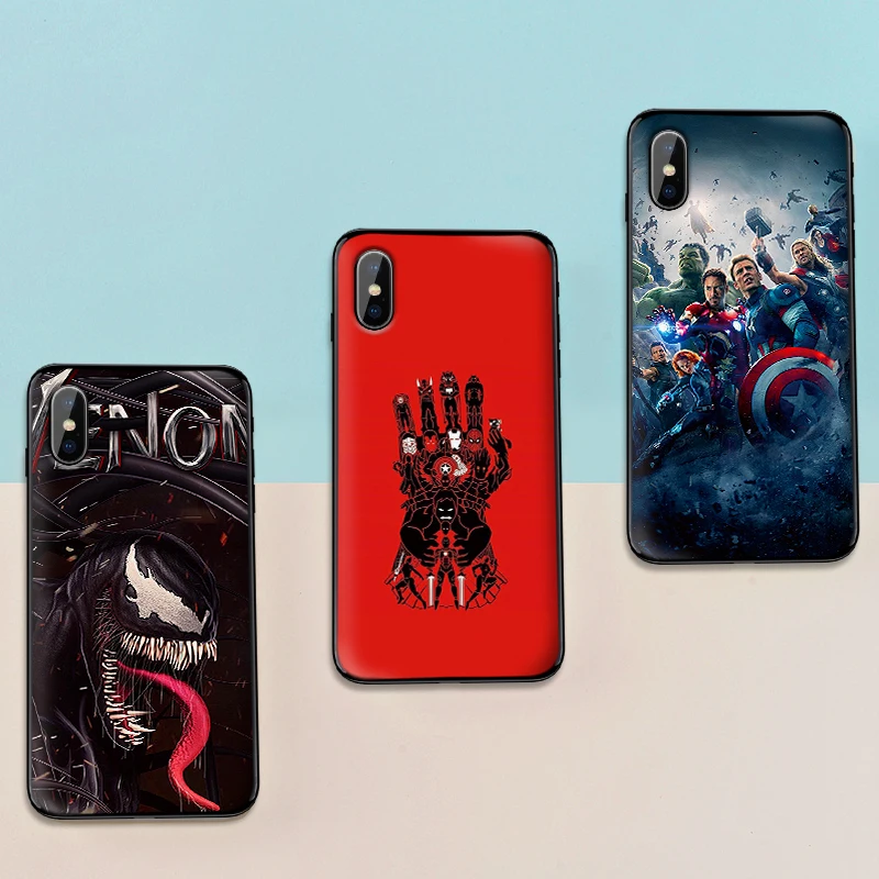 Мягкий силиконовый чехол для телефона iPhone XR TPU 5 5SE 6 6S 7 Plus 8Plus XS X Xr Max 9 Coque Marvel |