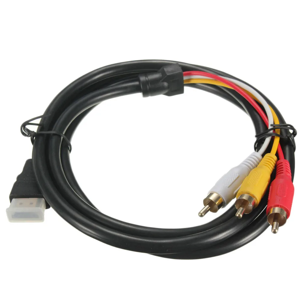 5 футов 1080P HDTV HDMI штекер к 3 RCA Аудио Видео AV кабель адаптер преобразователь