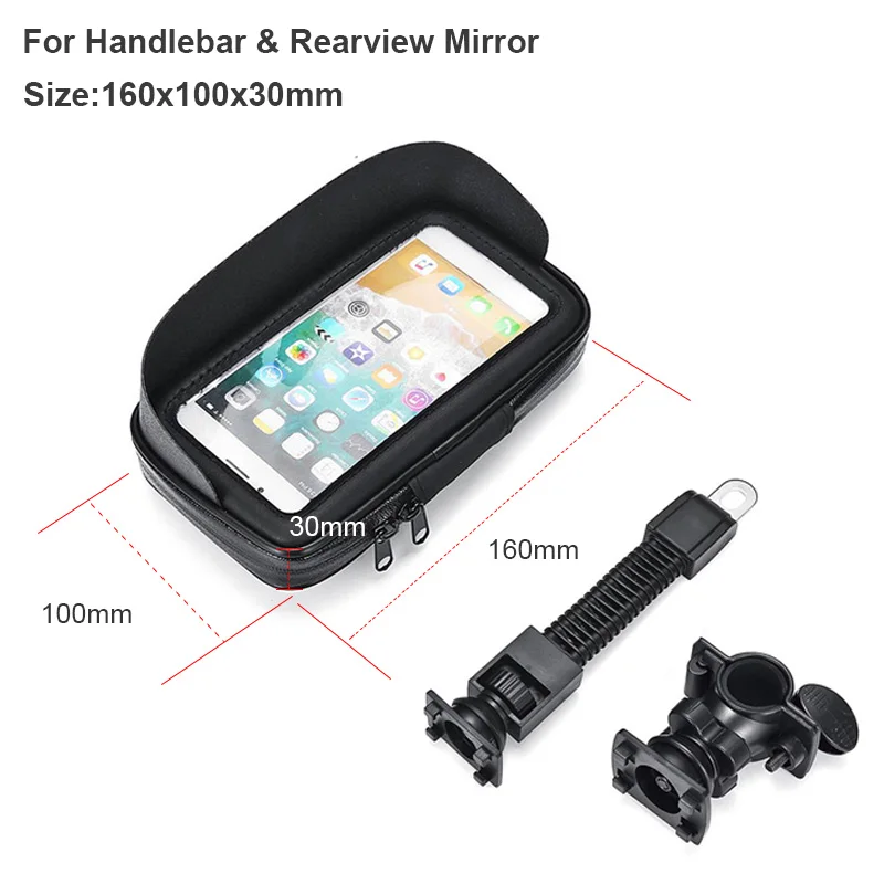 waterproof bicycle phone holder bag touch screen mtb bike motorcycle holder stand pouch case for 5 5 6 5 inch mobile phone shell free global shipping