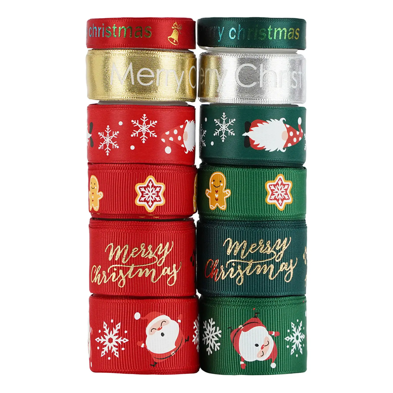 

Рождественская лента из полиэстера, лента для обмотки волос, Рождественская лента для упаковки подарков, сделай сам, рождественский подаро...