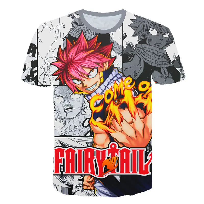 

Anime Fairy Tail Natsu Dragneel Lucy Heartfilia Erza Scarlet 3D Print T-shirt Casual Short Sleeve T-Shirt Japanese Cartoon Tees