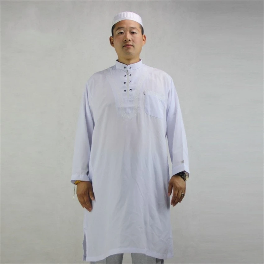 Мужская мусульманская одежда Jubba Thobe модная осень зима утепленная Дубай Арабская