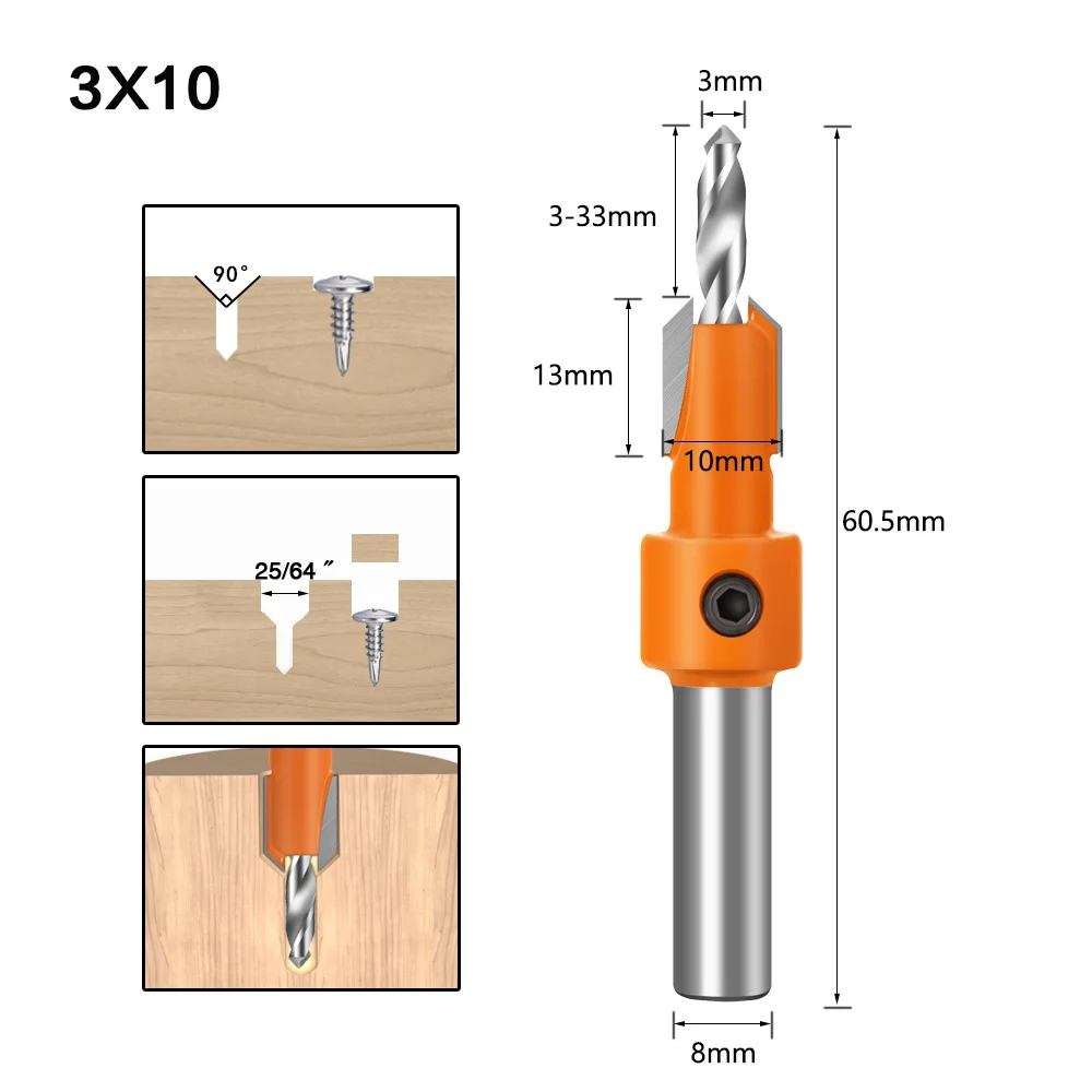 

Hole opener Countersink Drill Drill Bit Hexagon shank For wood Useful Durable