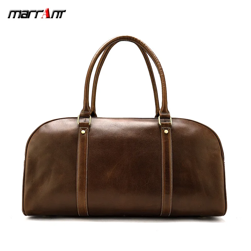 

Leather Short-Distance Shoulder Bag Fashion Retro Luggage Large Capacity Leather Travel Bag