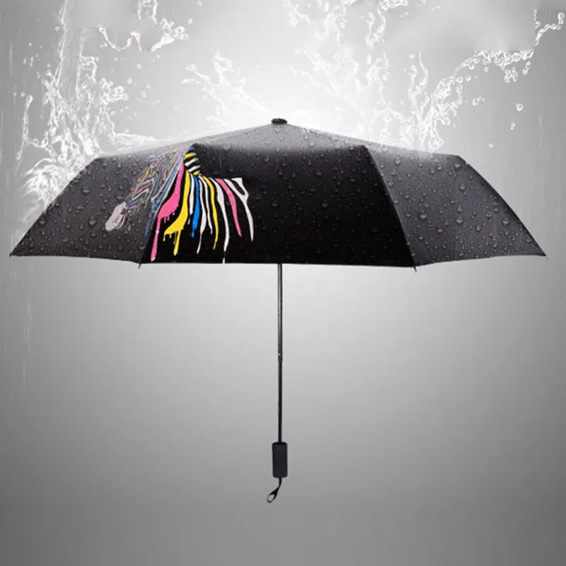 Зонт Солнечный автоматический зонт от солнца складной маленький черный меняющий