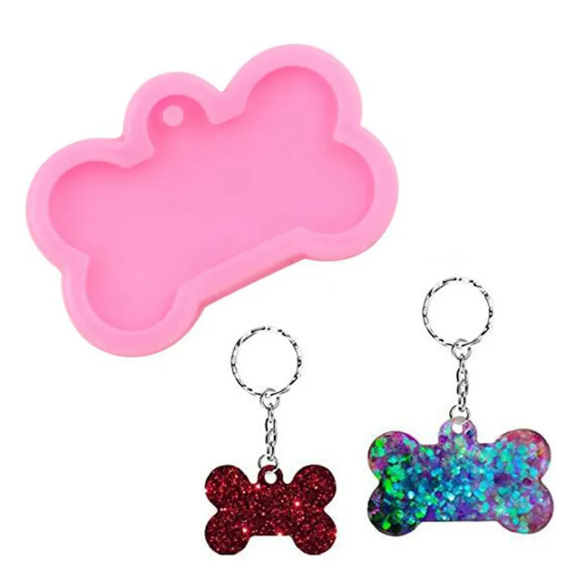 

Shiny Dog Bone Shape Silicone Mold for Key Chain Pendant Moulds Suitable for Clay DIY Jewelry Making Epoxy Resin Mold Crafting