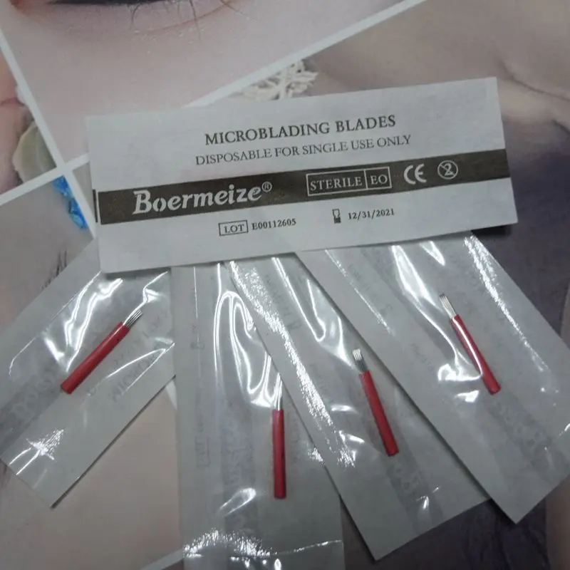 

100pcs Round 17RL Tattoo Needles Blading Needles Manual Blades Permanent Makeup Eyebrow Mircoblading Tattoo Needles