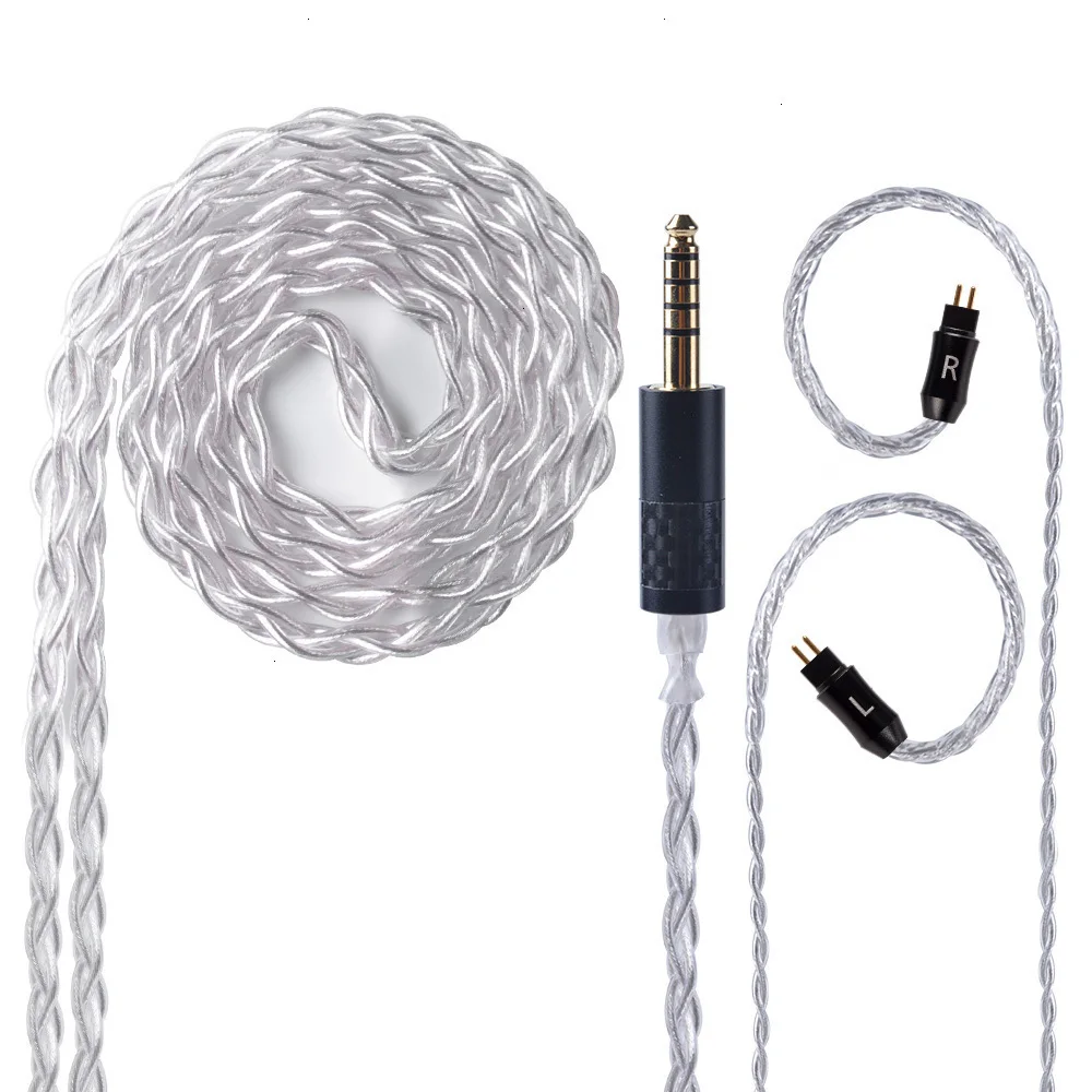 UPOCC Litz 28AWG 7N одиночный Кристальный Медный Серебряный кабель 2,5/3,5/4,4 мм сбалансированный кабель для наушников с MMCX из Тайваня для HQ8 Олово 2