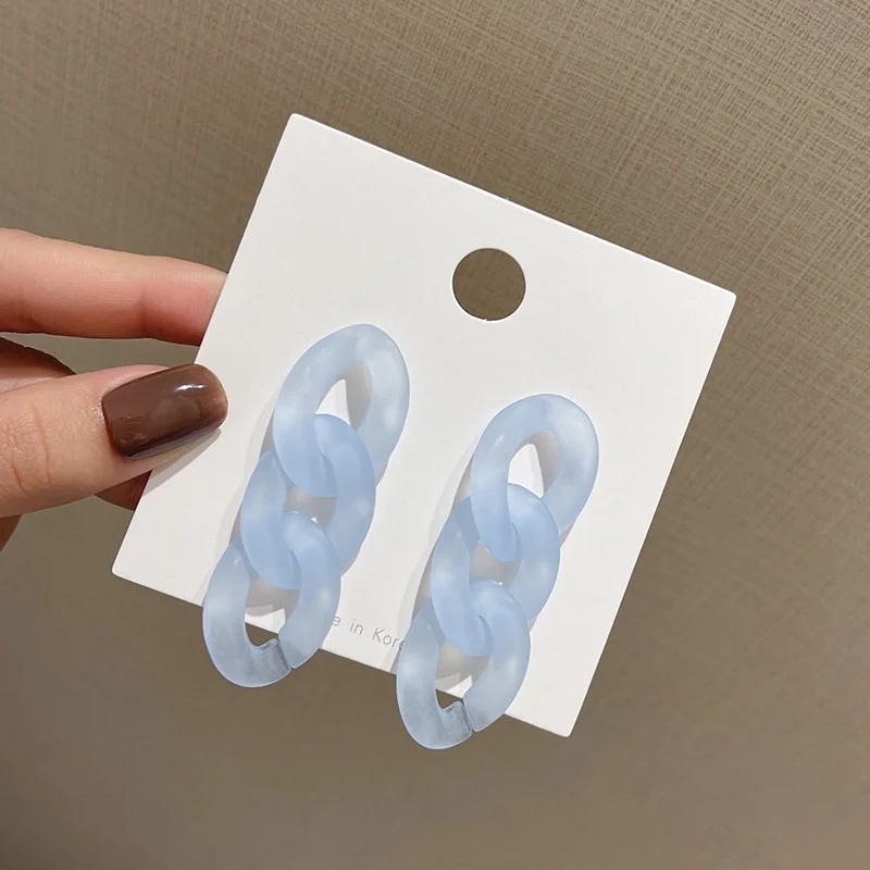 

Matte Color Chain Advanced Cool Simple 2021 Hiphop/rock Genuine Earring for Women Luxurious Party