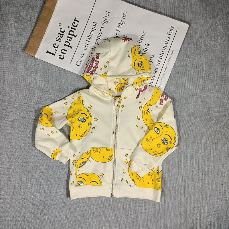 

BOBOZONE Yellow moon star jackets for kids boys girls