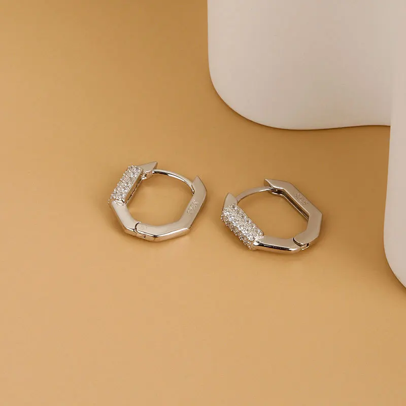 Ливи серебро Цвет серьги сверкающий Цирконий серьги-гвоздики Модные Изящные