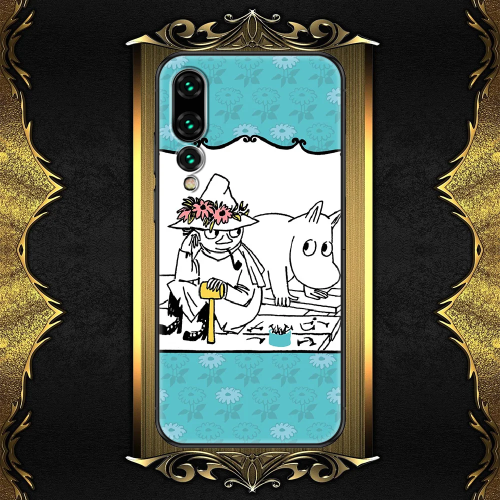 

Hippo Cartoon moomines Phone case For Huawei P Mate P10 P20 P30 P40 10 20 Smart Z Pro Lite 2019 black silicone cell cover tpu