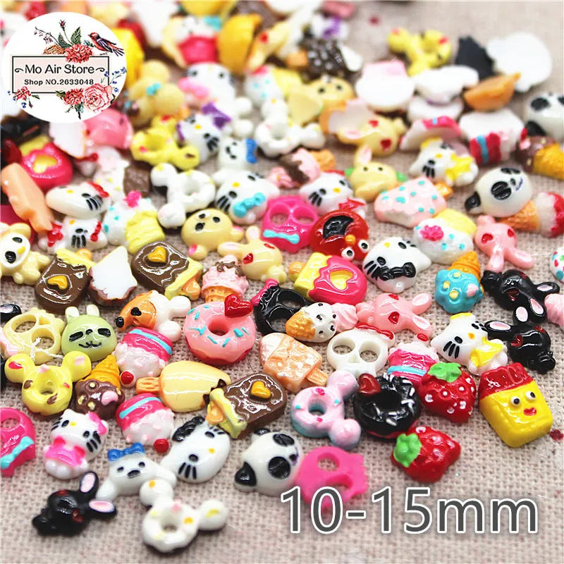 

50PCS mix small design Resin Flat back Cabochon imitation food/cartoon Art Supply Decoration Charm Craft