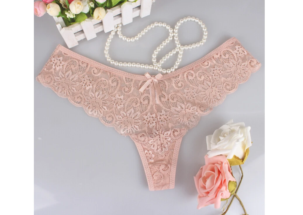 Сексуальные женские кружевные V-String трусы, трусики, стринги, нижнее белье, низкая посадка, черный, белый, красный - Цвет: skin