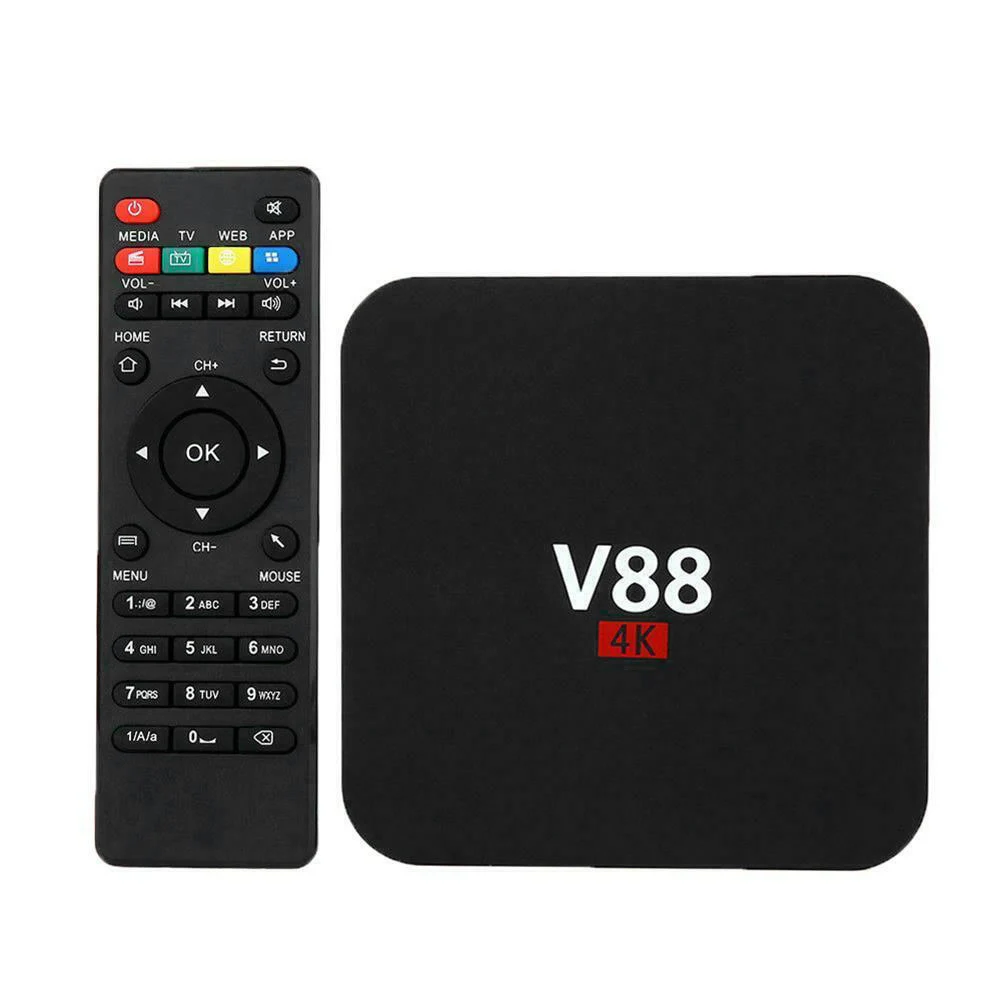 ТВ приставка V88 Rockchip 3229 четырехъядерный процессор 4K H.265 1 ГБ DDR3 ОЗУ 8 Гб EMMC ПЗУ мини