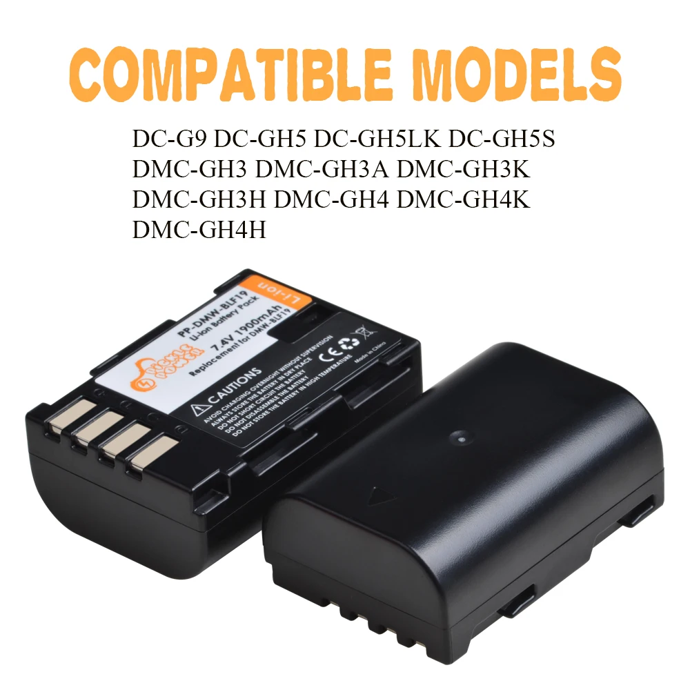 3 шт. 1900 мАч DMW BLF19 BLF19E BLF19PP батарея + Type C LED зарядное устройство для Panasonic Lumix DMC GH3 GH5