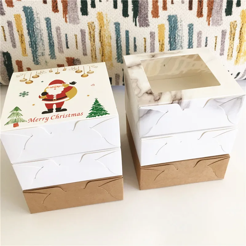 30 шт. коробка из крафт-бумаги коричневые/черные/белые картонные прозрачные