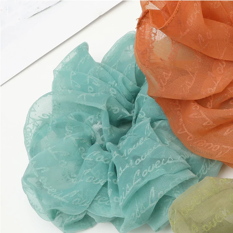 

Girls fashion Elegant Chiffon Print Chiffon Elastic Hair Bands Women Tie Ponytail Headband Scrunchie Rubber Bands Accessories