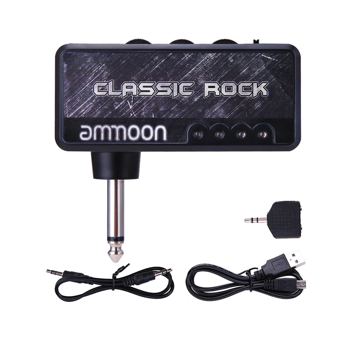 Ammoon Электрогитары усилитель для наушников 1/4 дюймовым штекером 3 5 мм Jack Aux In с