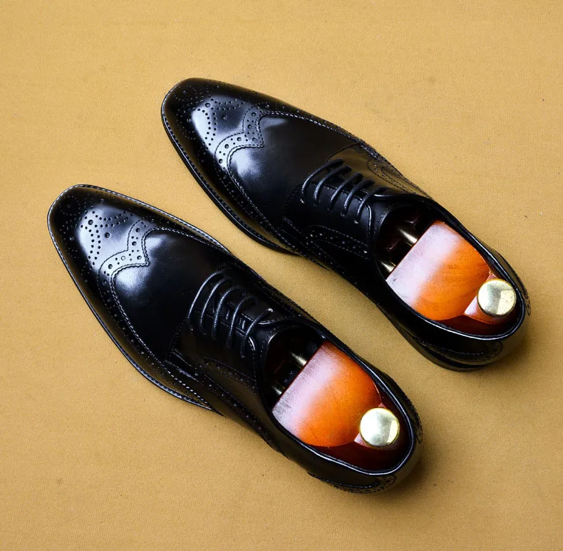 Мужская деловая модельная обувь коричневого цвета роскошная офисная