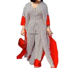 Африканское платье для мамы, модная шифоновая ткань, широкие брюки с цифровым принтом, комплект из двух предметов